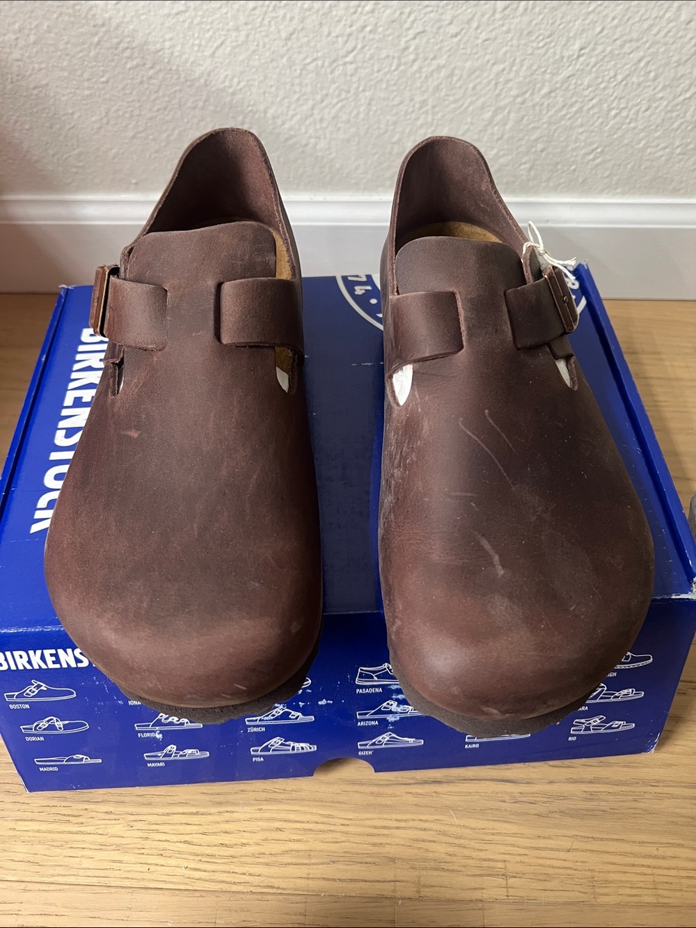 Birkenstock Brown Leather Slip-On Clogs for Men
